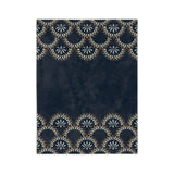 Nile Acr Microfiber Blanket — Elegant Lace Fan Border Throw
