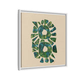 Abstract Green Mosaic Wall Art – Framed Matte Canvas