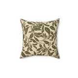 Olive Leaf Throw Pillow Cover, Modern Botanical Decor, Sophisticated Earth Tone Accent Cushion