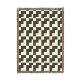 Minimalist Geometric Pattern Throw Blanket, Modern Abstract Staircase Design, Neutral Earthy Home Decor Aesthetic