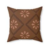 Geometric Mudcloth Inspired Throw Pillow, Modern Diasporic Accent Cushion, Earth Tone Tribal Home Decor, Premium Rectangular Pillow Cover