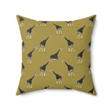 Modern Giraffe Pattern Throw Pillow, Sophisticated Olive Green Animal Print Decor for Living Room or Bedroom, Luxury Accent Cushion