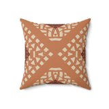 Geometric Mudcloth Inspired Throw Pillow, Modern Diasporic Accent Cushion, Earth Tone Tribal Home Decor, Premium Rectangular Pillow Cover