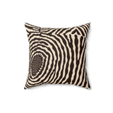 Abstract Organic Swirl Throw Pillow, Modern Minimalist Cream and Brown Decorative Cushion, Boho Home Decor Accent