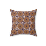 Boho Geometric Throw Pillow, Modern Abstract Circle Pattern Decor, Earthy Terracotta and Dark Green Accent Cushion for Living Room