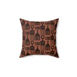 Afro Pick Pattern Throw Pillow, Modern Diasporic Home Decor, Artistic African Comb Print Cushion