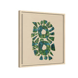 Abstract Green Mosaic Wall Art – Framed Matte Canvas