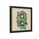 Abstract Green Mosaic Wall Art – Framed Matte Canvas