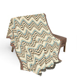 Cross Stitch Chevron Woven Heritage Style Throw