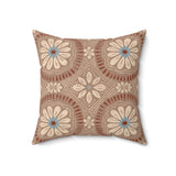 Geometric Mudcloth Inspired Throw Pillow, Modern Diasporic Accent Cushion, Earth Tone Tribal Home Decor, Premium Rectangular Pillow Cover