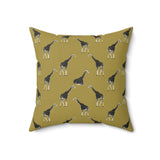 Modern Giraffe Pattern Throw Pillow, Sophisticated Olive Green Animal Print Decor for Living Room or Bedroom, Luxury Accent Cushion