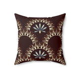 Nile Collection Throw Pillow, Modern Diasporic Art Decorative Cushion, Sophisticated Geometric Nature Patterned Home Decor
