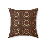 Tropical Botanical Decorative Cushion, Mustard and Teal Geometric Accent Pillow for Living Room or Bedroom Decor