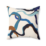 Blue Waves Faux Suede Pillow