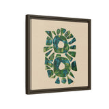 Abstract Green Mosaic Wall Art – Framed Matte Canvas