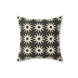 Ankara Collection: Minimalist Floral Throw Pillow, Modern Neutral Flower Pattern