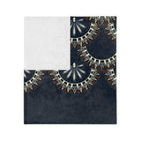 Nile Acr Microfiber Blanket — Elegant Lace Fan Border Throw