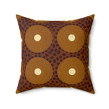 Modern Abstract Geometric Throw Pillow, Earth Tone Circle Pattern Accent Cushion for Sophisticated Home Decor