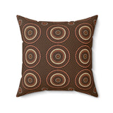 Tropical Botanical Decorative Cushion, Mustard and Teal Geometric Accent Pillow for Living Room or Bedroom Decor