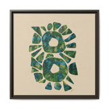 Abstract Green Mosaic Wall Art – Framed Matte Canvas