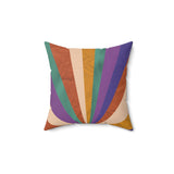 Retro Sun Rays: Faux Suede Pillow