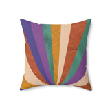 Retro Sun Rays: Faux Suede Pillow