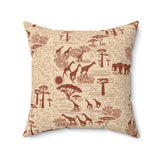 African Savannah Throw Pillow, Safari Wildlife Art Decor, Modern Diasporic Accent Cushion for Living Room or Bedroom