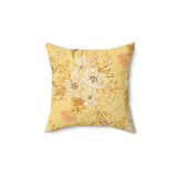 Floral Frog Throw Pillow, Artistic Botanical Accent Cushion, Earth Tone Nature Decor for Sophisticated Living Spaces