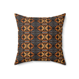 Geometric Mudcloth Throw Pillow, Modern African Textile Print Accent Cushion, Earthy Brown and Black Luxury Home Decor