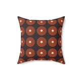 Modern Abstract Geometric Throw Pillow, Earth Tone Circle Pattern Accent Cushion for Sophisticated Home Decor