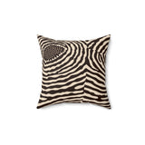 Eye of Zebra Print: Faux Suede Pillow