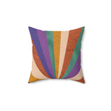 Retro Sun Rays: Faux Suede Pillow