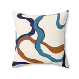 Blue Waves Faux Suede Pillow