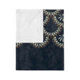 Nile Acr Microfiber Blanket — Elegant Lace Fan Border Throw