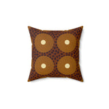 Modern Abstract Geometric Throw Pillow, Earth Tone Circle Pattern Accent Cushion for Sophisticated Home Decor