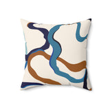 Blue Waves Faux Suede Pillow