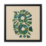Abstract Green Mosaic Wall Art – Framed Matte Canvas