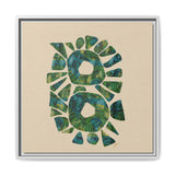 Abstract Green Mosaic Wall Art – Framed Matte Canvas