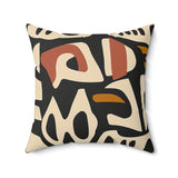 Abstract Geometric Throw Pillow, Mid Century Modern Art Pattern Cushion, Bohemian Home Decor, Stylish Boho Accent Pillow
