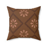 Geometric Mudcloth Inspired Throw Pillow, Modern Diasporic Accent Cushion, Earth Tone Tribal Home Decor, Premium Rectangular Pillow Cover